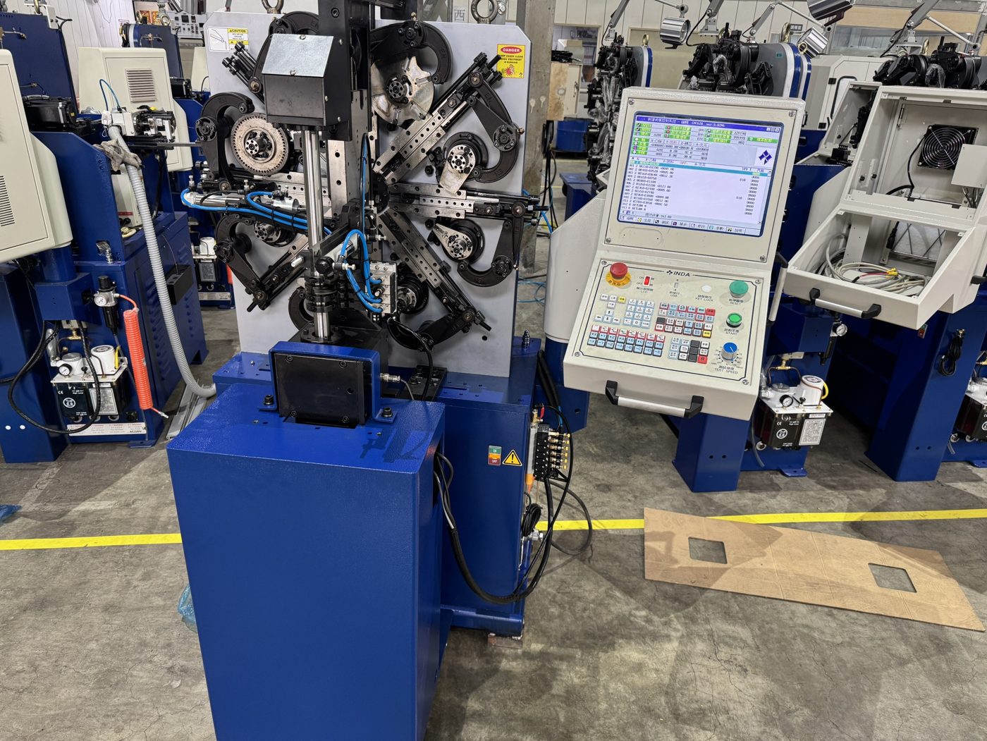 CNC multi-slide spring forming machine used for architectural hardware springs